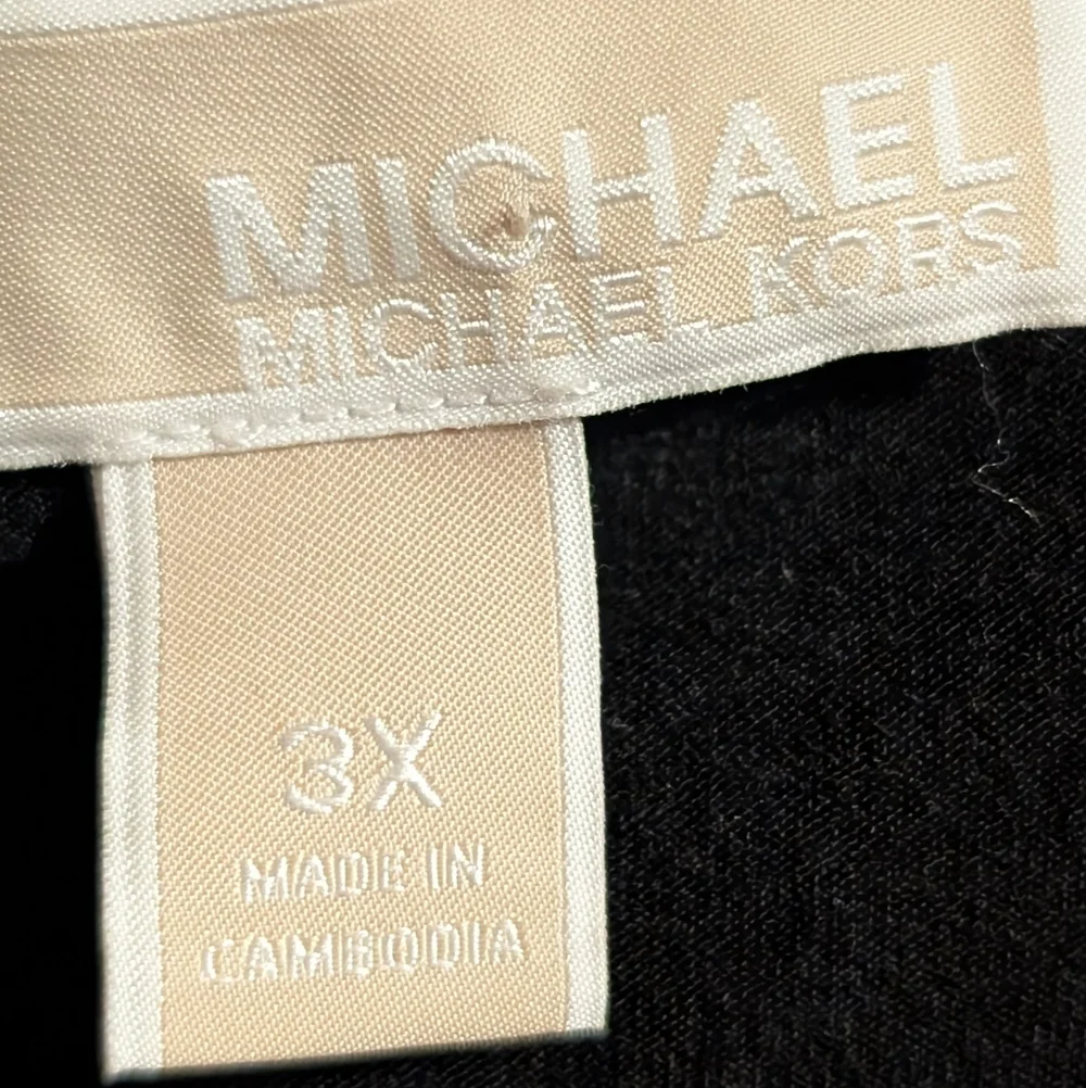 Michael Kors Women’s 3X Black Flowy Layered Top 3/4 Sleeve Tunic Plus Size - Picture 6 of 7